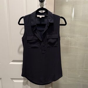 LOFT Dark Blue Sleeveless Blouse